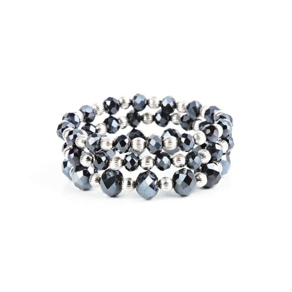 Paparazzi Jewelry Accessories - Eiffel Tower Tryst - Blue Bracelet - Vintage - Picture 4 of 4